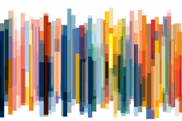Fototapeta premium Bright, colorful abstract artwork featuring vertical lines in various hues and tones displayed in a vibrant manner