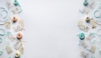 Elegant Gift Tags with Pastel Ribbons for Crafting Projects and Holiday Decoration, Perfect for Branding and Product Packaging, Ready for Personalized Messages