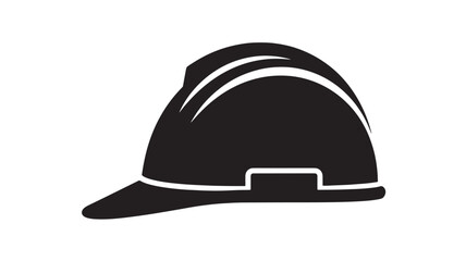 Fototapeta premium Black safety helmet icon simple flat vector illustration isolated on white background for construction and industrial use