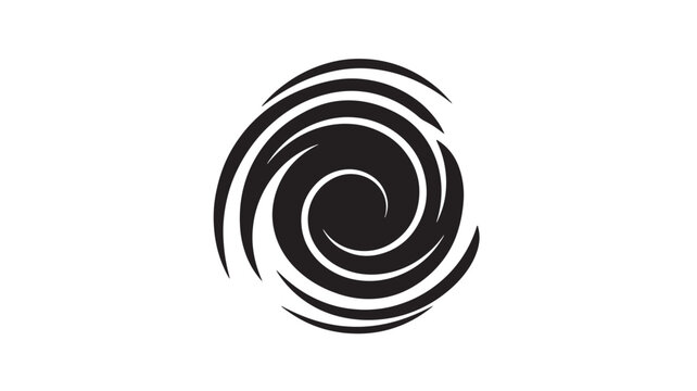 Abstract swirl vector illustration simple black and white graphic design isolated on white background