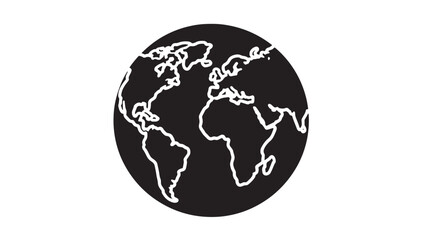 Obraz premium Globe icon simple flat vector illustration of world map isolated on white background