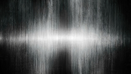 Dark brushed metal background with a striking horizontal silver reflection, showcasing a sleek, modern industrial texture.