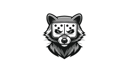 Cool Raccoon with Domino Eye Mask Vector Illustration