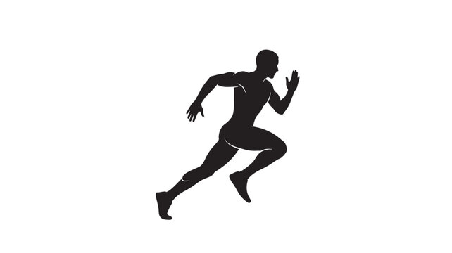 Silhouette of a running man vector illustration of a sprinter isolated on white background for sports and fitness concepts