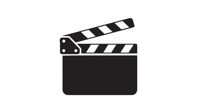 Movie clapperboard icon simple flat vector illustration for filmmaking and video production isolated on white background