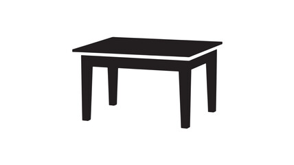 Black square table illustration minimalist vector design isolated on white background