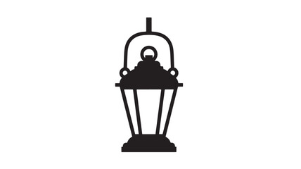 Obraz premium Simple lantern icon black glyph vector illustration isolated on white background for web design and mobile apps