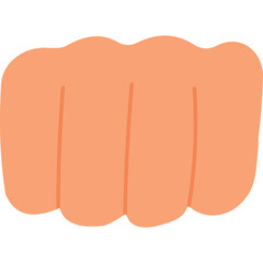 Simple Illustration of a Peach Colored Fist Punch with Four Knuckles Visible Against a Transparent Background