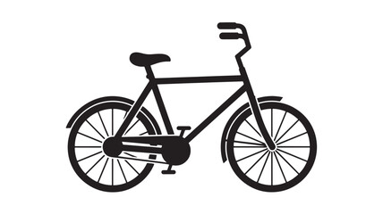 Fototapeta premium Classic bicycle illustration a simple black silhouette isolated on a white background