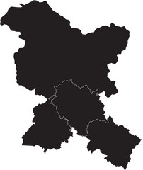 Northern India Region Isolated Silhouette Vector