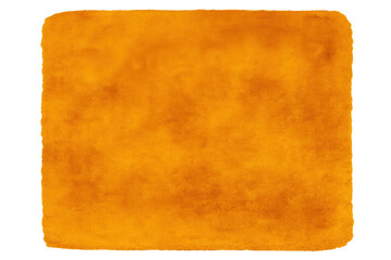 Textured orange yellow paper page with grunge effect and distressed watercolor stains for vintage background on transparent