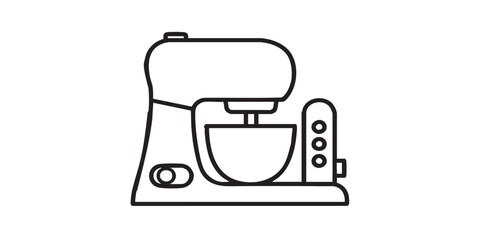 Fototapeta premium Mixer with toggle switch and buttons line icon, kitchen concept. Vector graphics. Mixer sign on white background, style icon mobile or web design. 