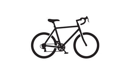 Fototapeta premium Road bike vector illustration minimalist black silhouette isolated on white background for transportation and recreation