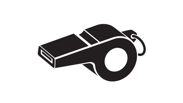 Black and white whistle illustration simple vector design isolated on white background