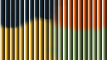 A vibrant abstract pattern of vertical stripes blending from blue to orange seamlessly
