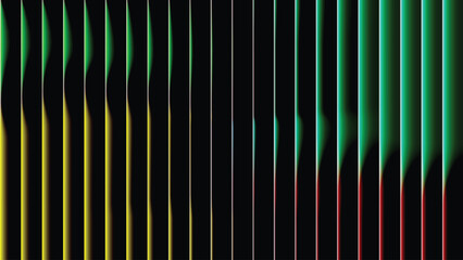 An abstract composition of vertically oriented brightly colored and shadowed lines blending into darkness