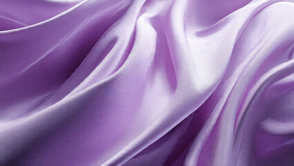 Obraz premium A luxurious close-up of flowing lavender silk fabric, showcasing soft drapes, smooth texture, and gentle highlights. Elegant and delicate purple textile background.