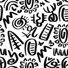 Doodle abstract ethnic pattern. tribal seamless pattern .illustration.