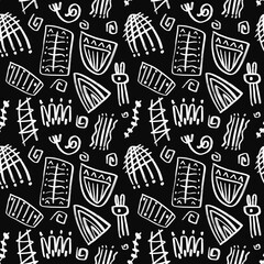 Doodle abstract ethnic pattern. tribal seamless pattern .illustration.