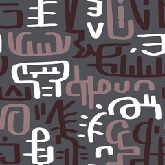Doodle abstract ethnic pattern. tribal seamless pattern .illustration.