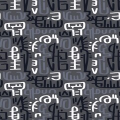 Doodle abstract ethnic pattern. tribal seamless pattern .illustration.