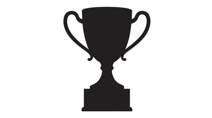 Fototapeta premium Trophy silhouette vector illustration simple black glyph icon isolated on white background