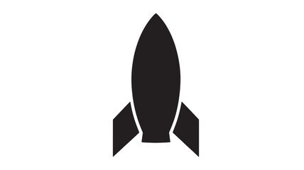 Black rocket ship icon simple glyph vector illustration isolated on white background for app and web design