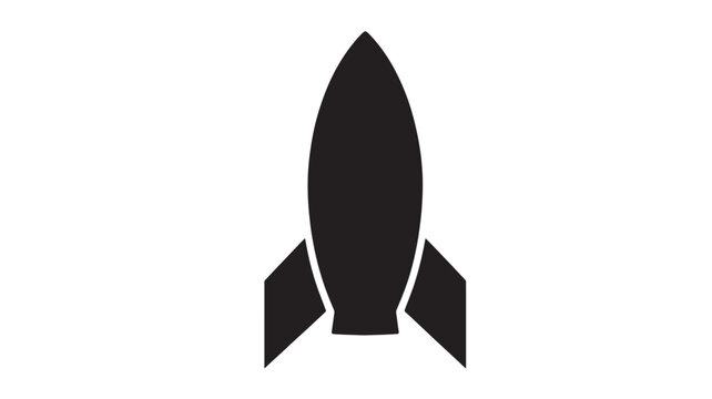 Black rocket ship icon simple glyph vector illustration isolated on white background for app and web design