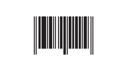 Simple barcode vector illustration black and white flat design isolated on white background for product identification