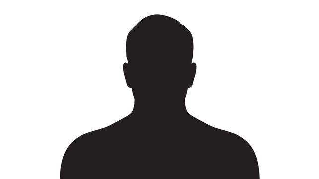 Silhouette of a persons head anonymous profile in black vector illustration for user interface and design element
