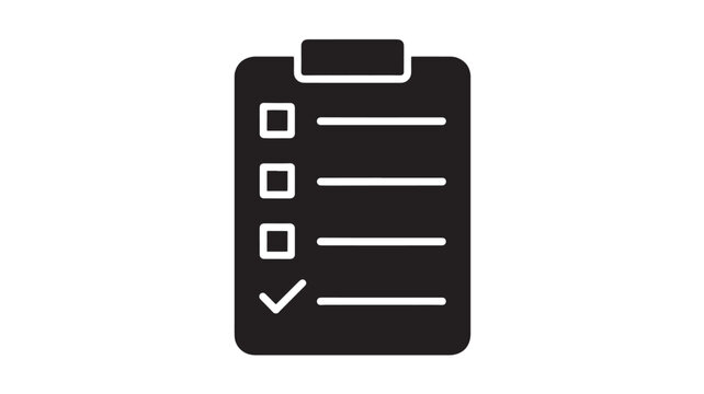 Clipboard icon with checklist and checkmark simple flat vector design element for task management and project tracking isolated on white background - Powered by Adobe