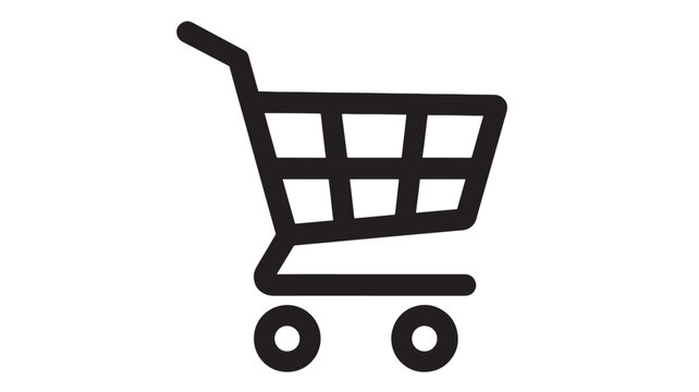 Shopping cart icon simple flat vector illustration perfect for e-commerce websites and mobile app design