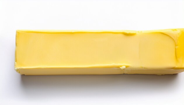 Stick Of Butter Isolated White Background Flat Lay