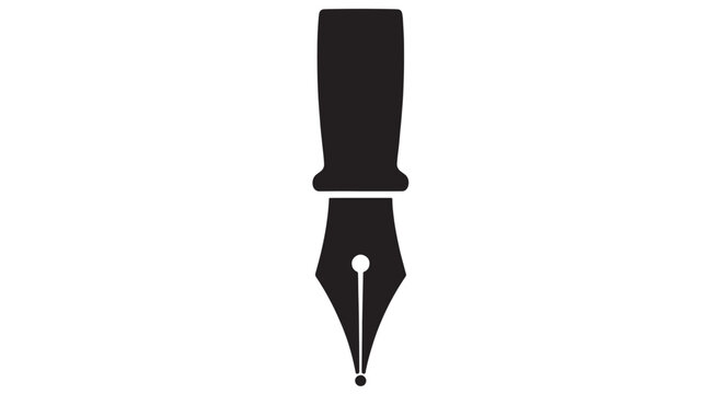 Elegant fountain pen vector icon classic writing instrument illustration isolated on white background for graphic design