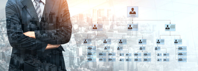 Corporate org chart and team structure show hierarchy, team, and structure for clear organization,...
