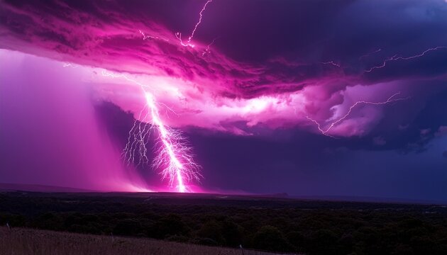 A Bright Pink Bolt Of Neon Lightning Clouds Wallpaper Supercharged Background