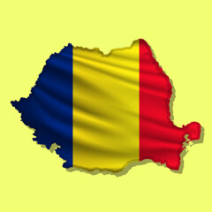 Obraz premium Vector flag Romania in the form of a ma