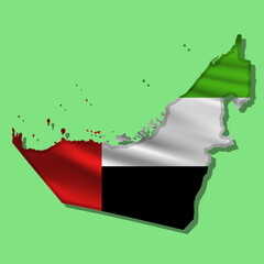 Vector flag UAE in the form of a map