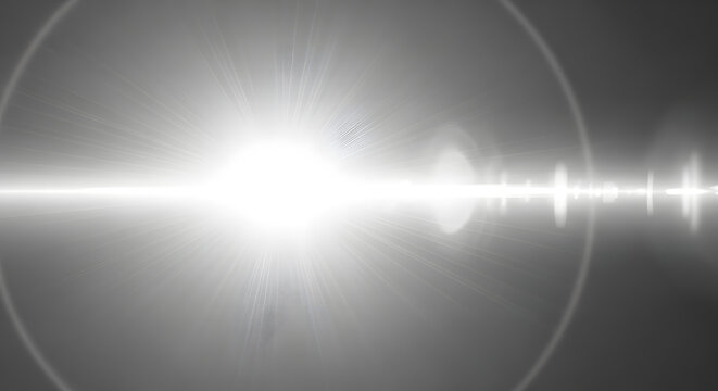 Abstract bright light burst with lens flare effect