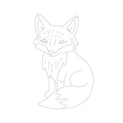 Minimalist Dot-to-Dot Fox for Children