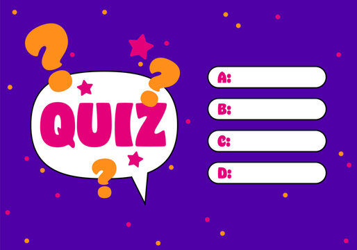 Template question and answers. Template for quiz game. Social media concept