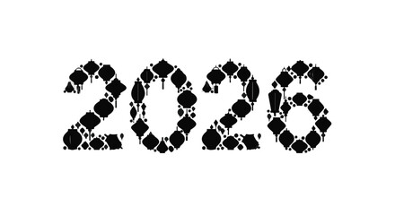 Modern year 2026 represented in a stylish, abstract pattern