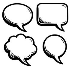 Various speech bubbles for creative design elements and dialogue