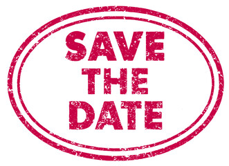 Rubber stamp design for save the date announcements