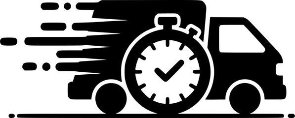 Fast service vector icon silhouette illustration isolated on white background
