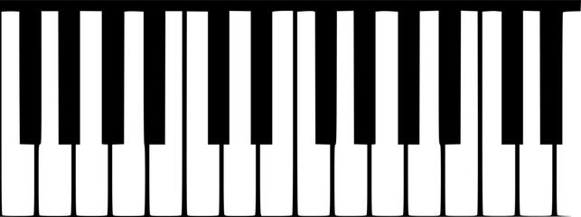 Vector black piano keys icon on white background illustration silhouette
