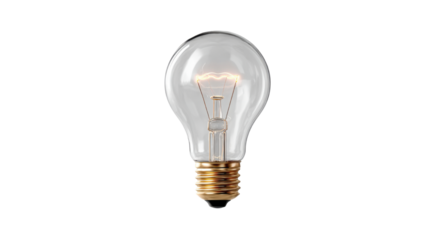 A single light bulb isolated on white background