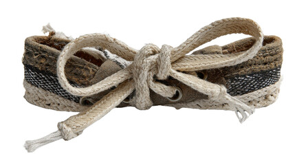woven bracelet on white background 