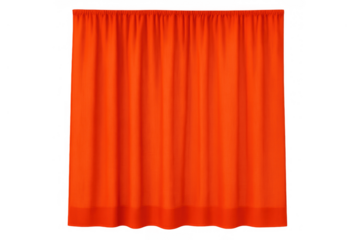 Red fabric curtain or theater drape on transparent background, blocking view or opening a show