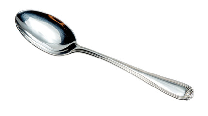 silver spoon isolated on white background 